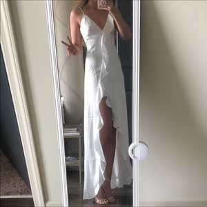 ✨White Satin Ruffle Dress✨